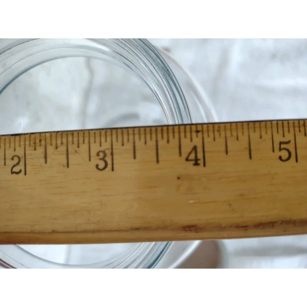 Glass Beverage Dispenser Jar Clear Round  Metal Lid Spigot 1 Gallon